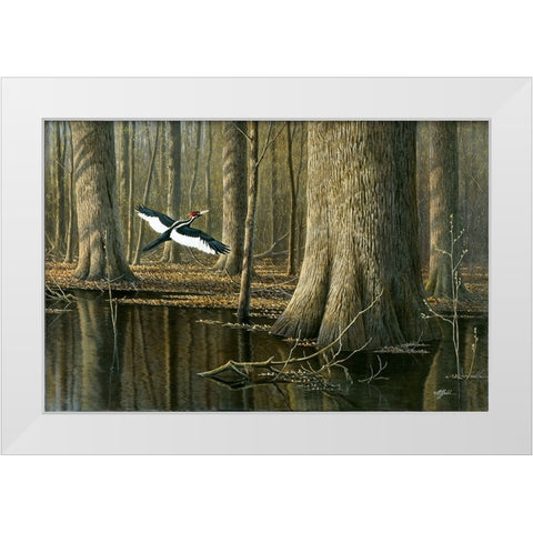 Still Flying White Modern Wood Framed Art Print by Goebel, Wilhelm