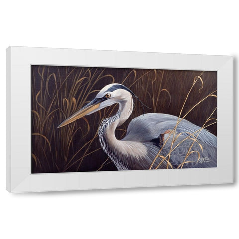 Great Blue Heron White Modern Wood Framed Art Print by Goebel, Wilhelm