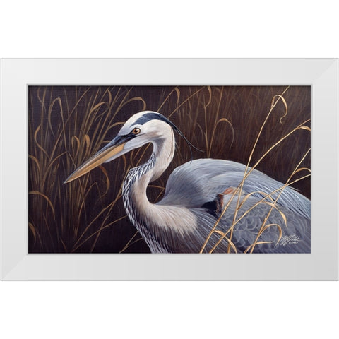 Great Blue Heron White Modern Wood Framed Art Print by Goebel, Wilhelm