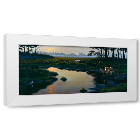 Assateague Sunset 1 White Modern Wood Framed Art Print by Goebel, Wilhelm