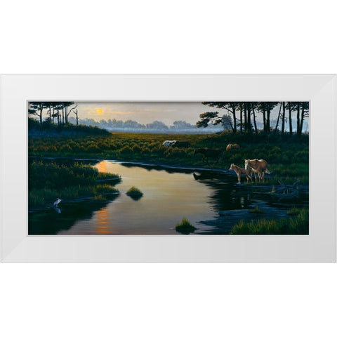 Assateague Sunset 1 White Modern Wood Framed Art Print by Goebel, Wilhelm