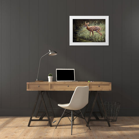 In The Tall Grass White Modern Wood Framed Art Print by Goebel, Wilhelm
