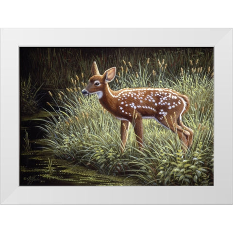 In The Tall Grass White Modern Wood Framed Art Print by Goebel, Wilhelm