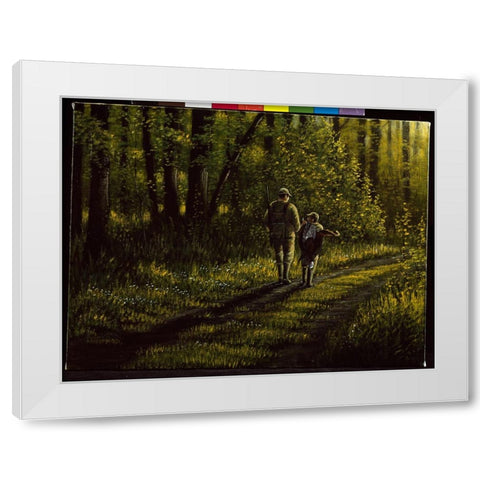 First Bird White Modern Wood Framed Art Print by Goebel, Wilhelm