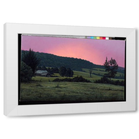Hillside At Dusk White Modern Wood Framed Art Print by Goebel, Wilhelm