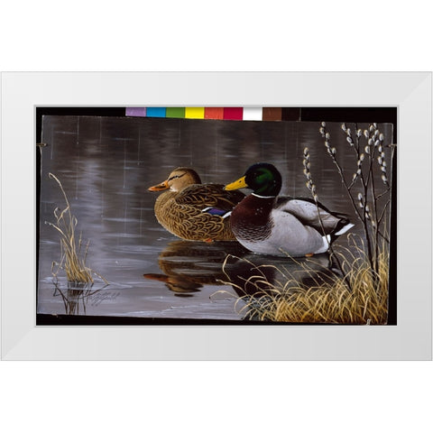 Spring Morning White Modern Wood Framed Art Print by Goebel, Wilhelm