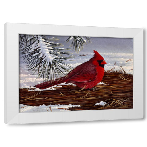 Under The Pine White Modern Wood Framed Art Print by Goebel, Wilhelm