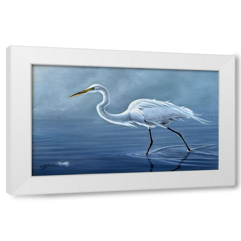 Walking The Edge White Modern Wood Framed Art Print by Goebel, Wilhelm