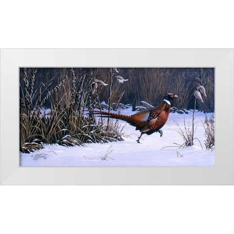Heading For Cover White Modern Wood Framed Art Print by Goebel, Wilhelm