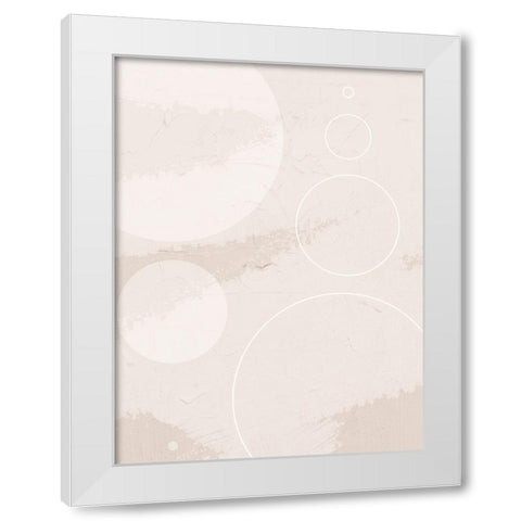 Round and Round White Modern Wood Framed Art Print by Adebowale