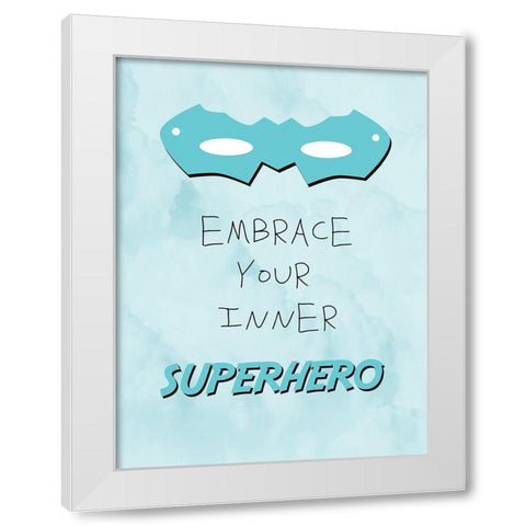 Inner Superhero 1 White Modern Wood Framed Art Print by Adebowale