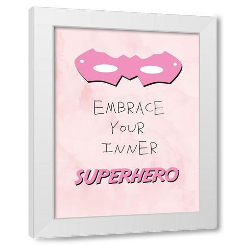 Inner Superhero 2 White Modern Wood Framed Art Print by Adebowale