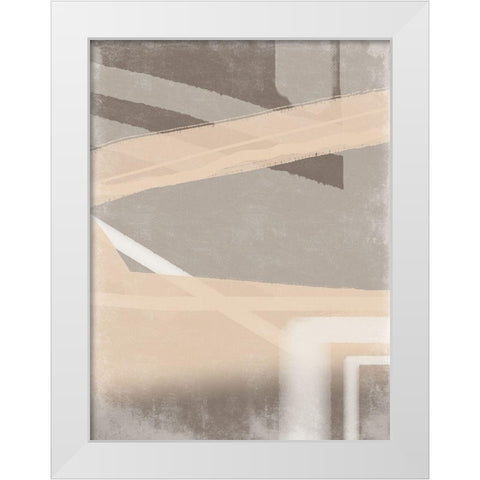 Grudgy Streaks White Modern Wood Framed Art Print by Adebowale