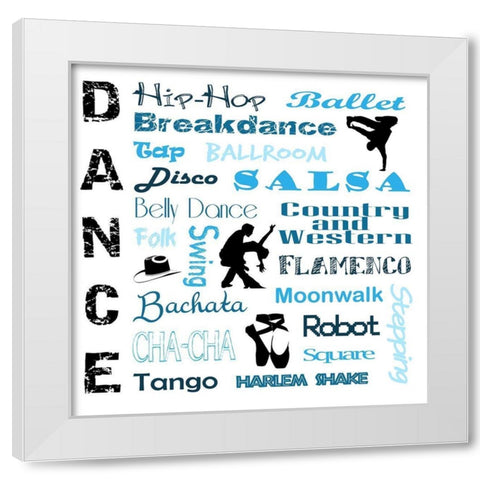 Dance 2 White Modern Wood Framed Art Print by Adebowale