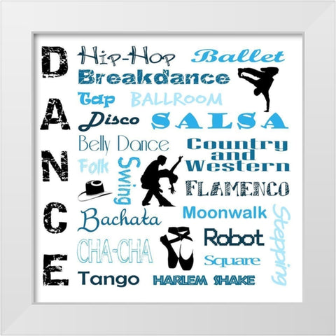 Dance 2 White Modern Wood Framed Art Print by Adebowale