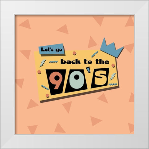 Lets Go Back White Modern Wood Framed Art Print by Adebowale
