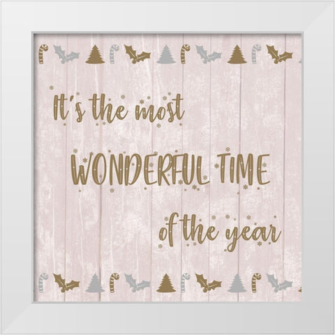 Wonderful Time White Modern Wood Framed Art Print by Adebowale