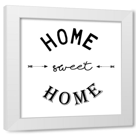 Home Sweet Home White Modern Wood Framed Art Print by Adebowale
