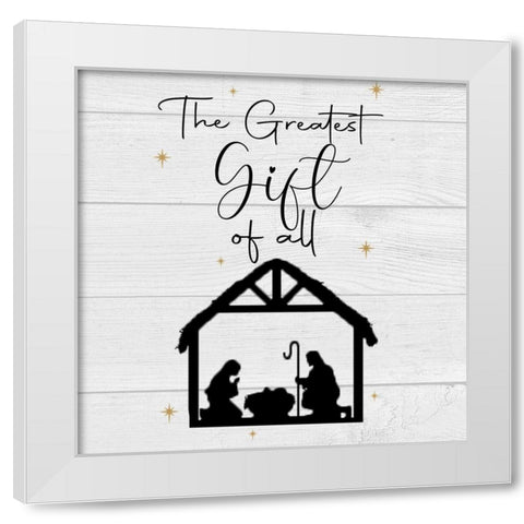 Greatest Gift White Modern Wood Framed Art Print by Adebowale