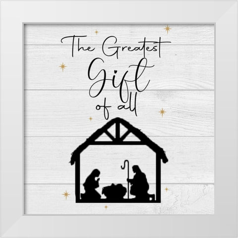 Greatest Gift White Modern Wood Framed Art Print by Adebowale