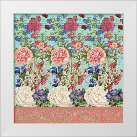 Floral Curtain 2 White Modern Wood Framed Art Print by Art Creations