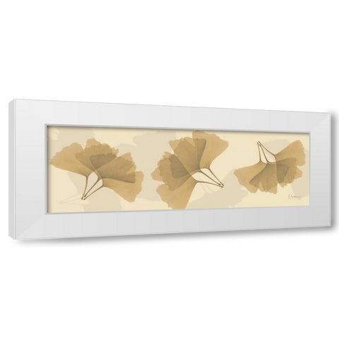 Leaves Tan on Beige 2 White Modern Wood Framed Art Print by Koetsier, Albert