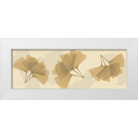 Leaves Tan on Beige 2 White Modern Wood Framed Art Print by Koetsier, Albert