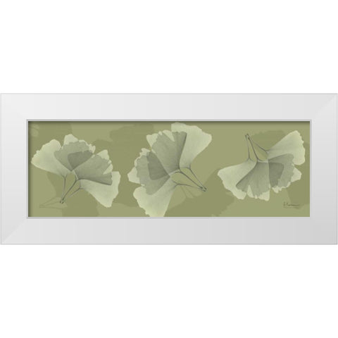 Leaves on Green 2 White Modern Wood Framed Art Print by Koetsier, Albert