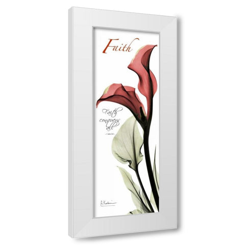 Calla Lily in Red - Faith White Modern Wood Framed Art Print by Koetsier, Albert