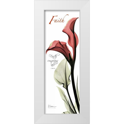 Calla Lily in Red - Faith White Modern Wood Framed Art Print by Koetsier, Albert