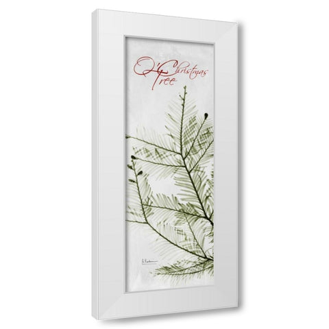 O Christmas Evergreen White Modern Wood Framed Art Print by Koetsier, Albert