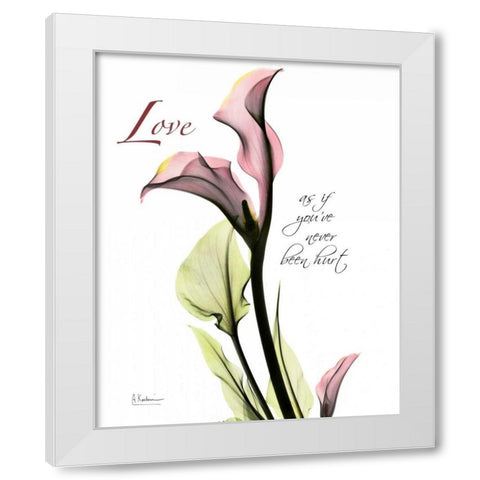 Calla Lily in Pink - Love White Modern Wood Framed Art Print by Koetsier, Albert