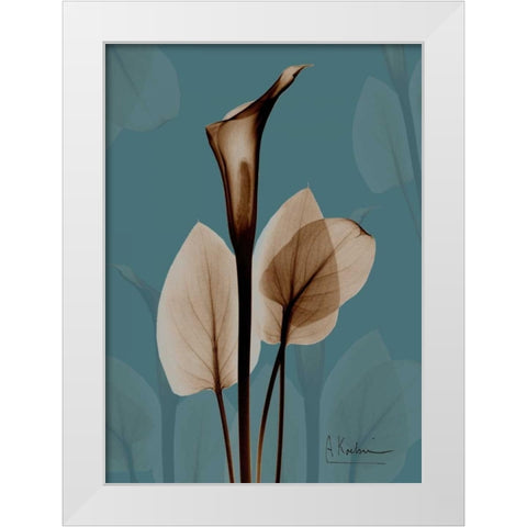 Fields of Blue I White Modern Wood Framed Art Print by Koetsier, Albert