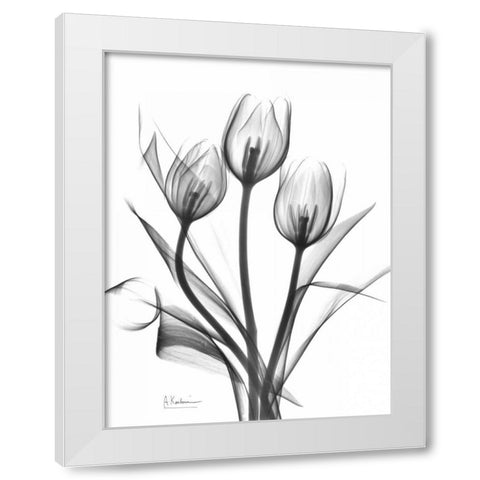 Tulips Bunch in BandW White Modern Wood Framed Art Print by Koetsier, Albert