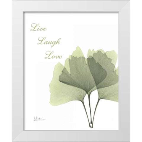 Ginkgo - Live White Modern Wood Framed Art Print by Koetsier, Albert