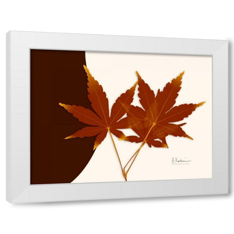 Japanese Maple on Brown and Beige White Modern Wood Framed Art Print by Koetsier, Albert