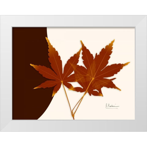 Japanese Maple on Brown and Beige White Modern Wood Framed Art Print by Koetsier, Albert