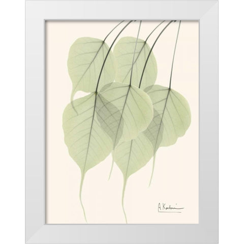 Bo Tree Leaves in Green White Modern Wood Framed Art Print by Koetsier, Albert