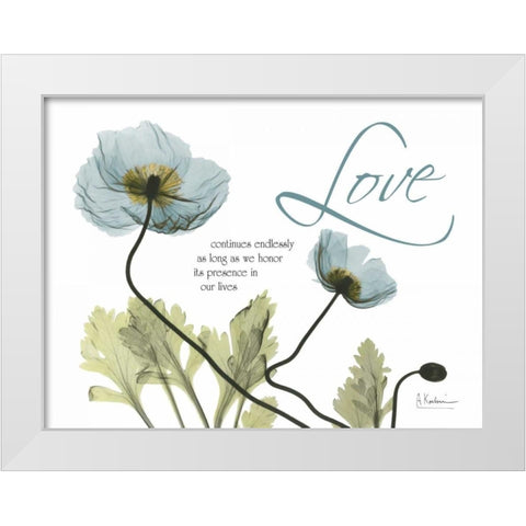 Love Poppies White Modern Wood Framed Art Print by Koetsier, Albert