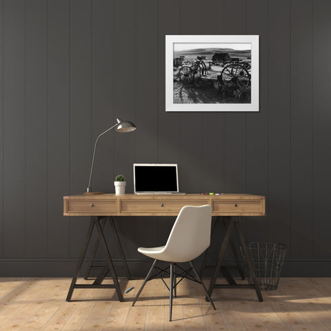 Bodi Wagon White Modern Wood Framed Art Print by Koetsier, Albert