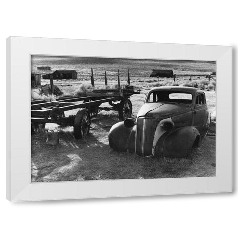 Vintage Car White Modern Wood Framed Art Print by Koetsier, Albert