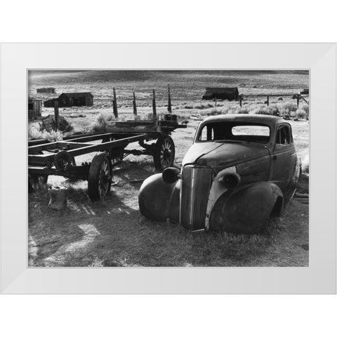 Vintage Car White Modern Wood Framed Art Print by Koetsier, Albert