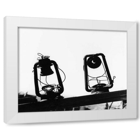 Bodi Lanterns White Modern Wood Framed Art Print by Koetsier, Albert