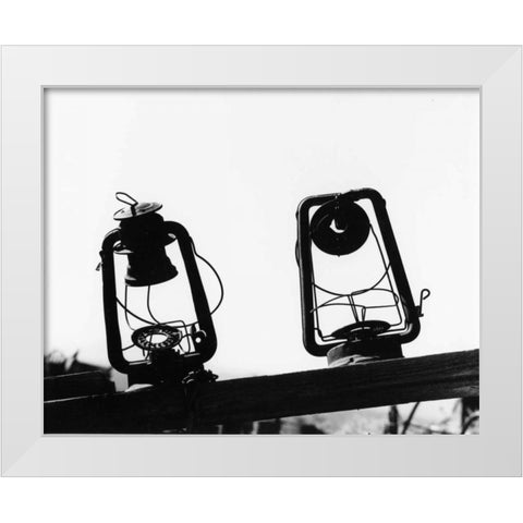 Bodi Lanterns White Modern Wood Framed Art Print by Koetsier, Albert