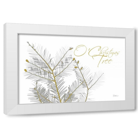 O Christmas Evergreen White Modern Wood Framed Art Print by Koetsier, Albert