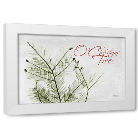 O Christmas Evergreen White Modern Wood Framed Art Print by Koetsier, Albert