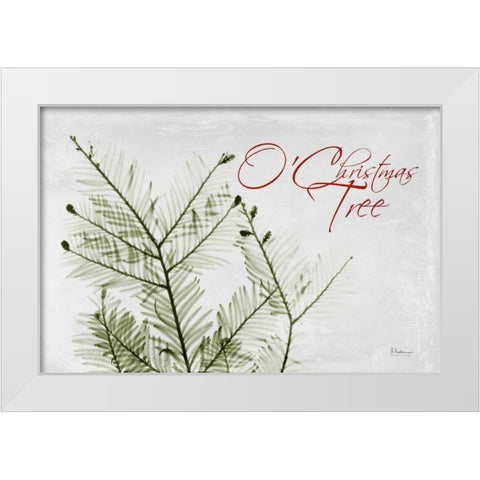 O Christmas Evergreen White Modern Wood Framed Art Print by Koetsier, Albert