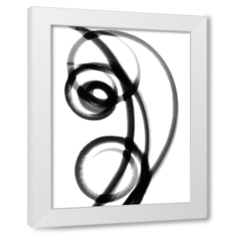 Twirling Fingers White Modern Wood Framed Art Print by Koetsier, Albert