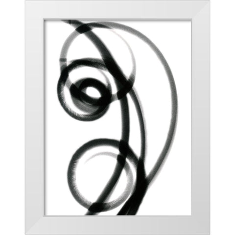 Twirling Fingers White Modern Wood Framed Art Print by Koetsier, Albert