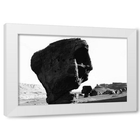 Lonely Skull White Modern Wood Framed Art Print by Koetsier, Albert